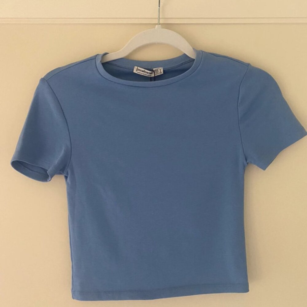 Blue Stradivarius crop top